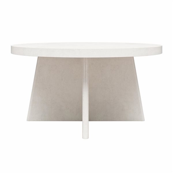 Ameriwood Home Liam Off-White Faux Plaster Round Coffee Table