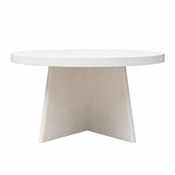 Ameriwood Home Liam Off-White Faux Plaster Round Coffee Table