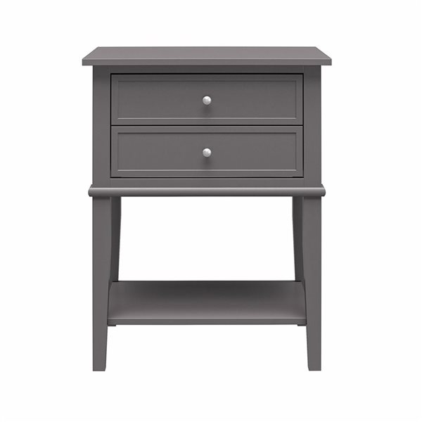 Ameriwood Home Franklin Graphite Accent Table with 2 Drawers