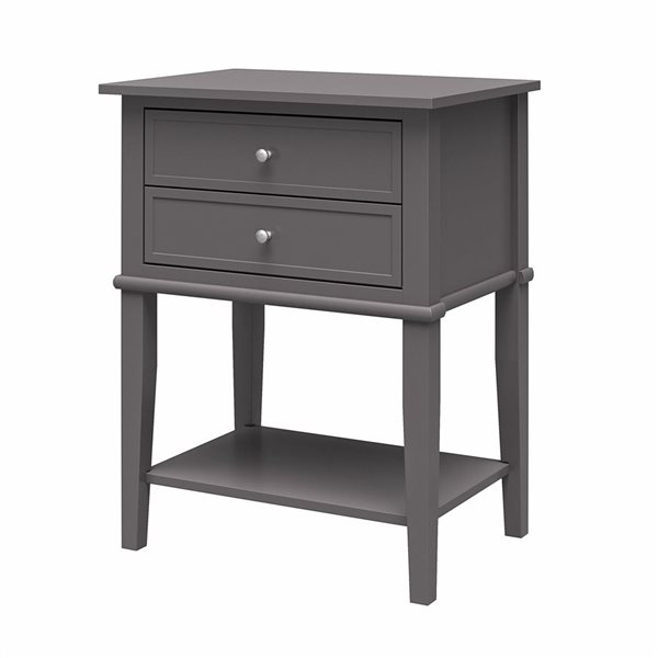 Ameriwood Home Franklin Graphite Accent Table with 2 Drawers