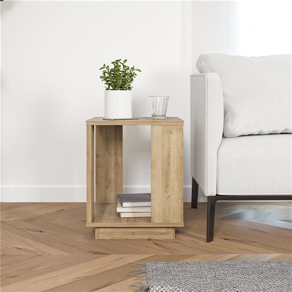 Table d’appoint contemporaine Knowle d’Ameriwood Home, naturel