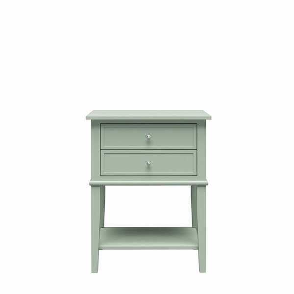 Ameriwood Home Franklin Pale Green Accent Table with 2 Drawers