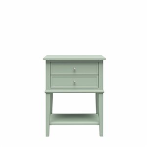 Ameriwood Home Franklin Pale Green Accent Table with 2 Drawers