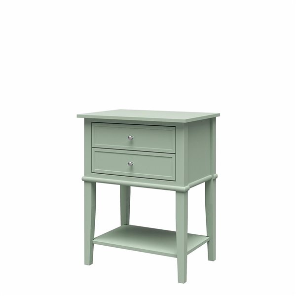 Ameriwood Home Franklin Pale Green Accent Table with 2 Drawers