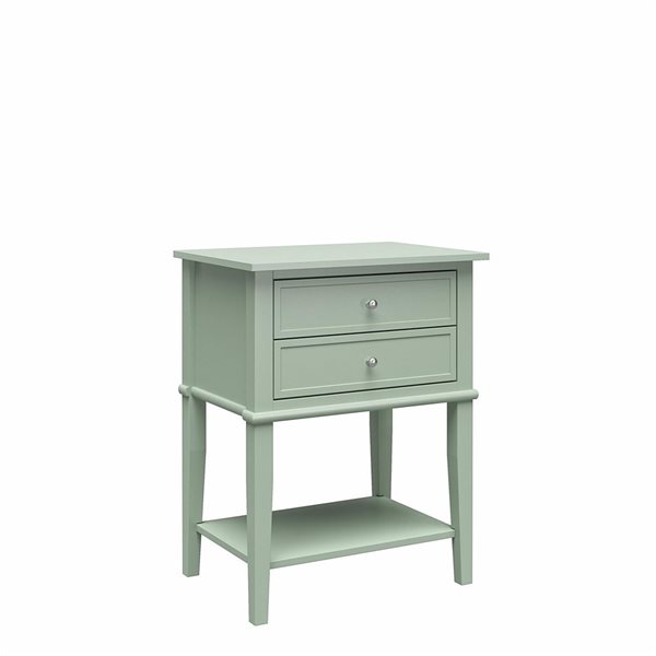 Ameriwood Home Franklin Pale Green Accent Table with 2 Drawers