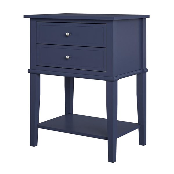 Ameriwood Home Franklin Navy Accent Table with 2 Drawers