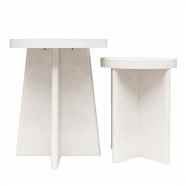 Tables d’appoint Liam d’Ameriwood Home, ensemble de 2, faux plâtre