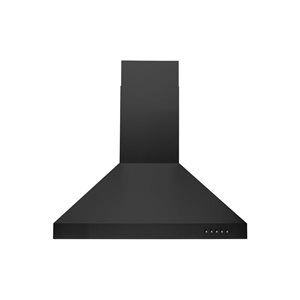 Hauslane 30-in 350 CFM Convertible Matte Black Wall-Mounted Range Hood with Charcoal Filter