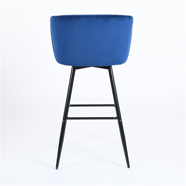 Tabouret de bar Homy Casa 30 po en velours bleu