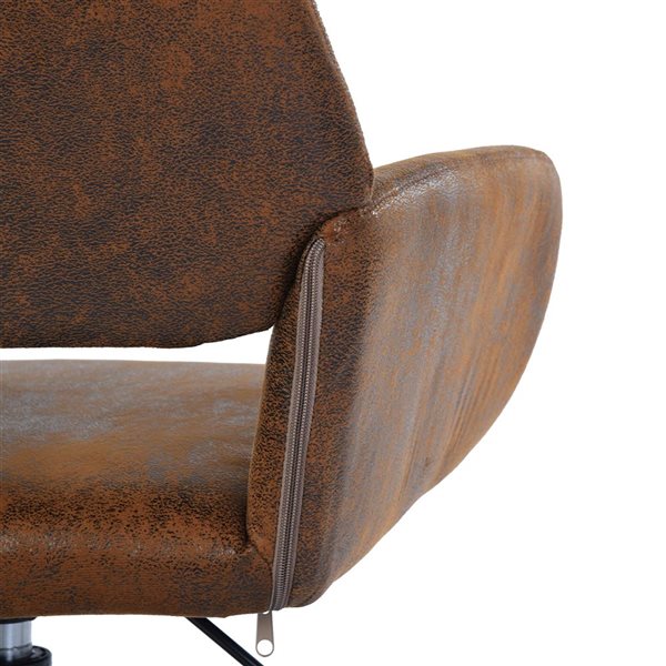 Homy Casa Brown Office Chair with Chrome Base