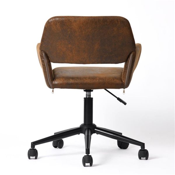 Homy Casa Brown Office Chair with Chrome Base