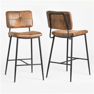 Homy Casa 27-in Brown Bar Chair