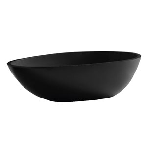 Agua Canada Foho 28 x 18-in Matte Black Composite Oval Vessel Sink