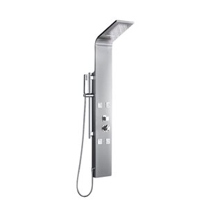 Agua Canada Cebou 55-in H Polished Chrome 3-Function Shower Column w/ 4 Body Jets