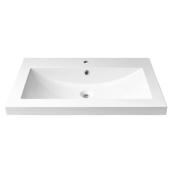 Agua Canada Leo 18 x 24-in Glossy White Acrylic Semi-Recessed Rectangular Vessel Sink