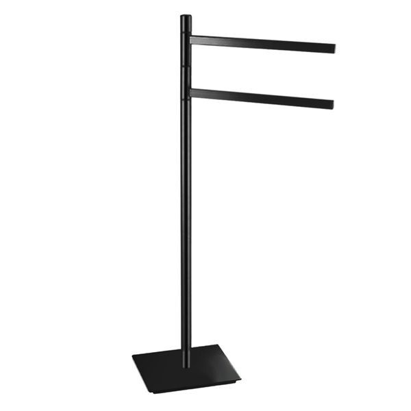 Agua Canada Dorian Matte Black Freestanding Towel Holder
