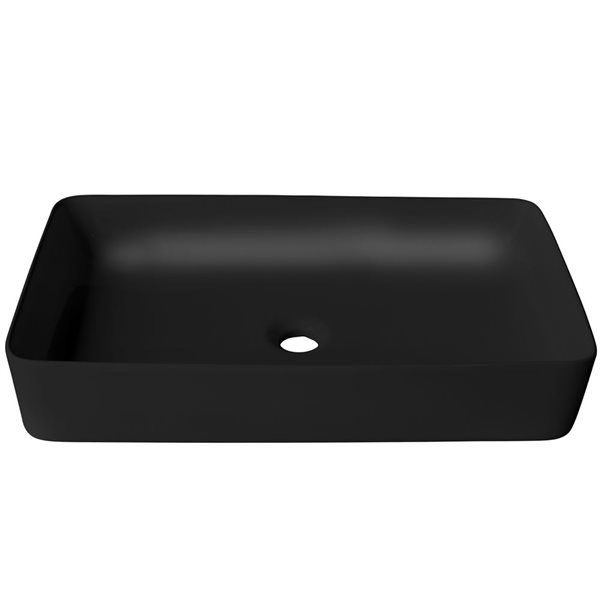 Vasque Futilo d'Agua Canada rectangle en porcelaine noir mate 25,6 x 15,75 po