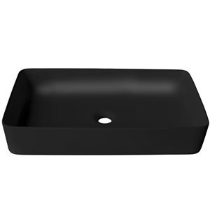 Vasque Futilo d'Agua Canada rectangle en porcelaine noir mate 25,6 x 15,75 po