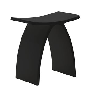 Banc de douche en Corian noir mat Deko d'Agua Canada 17 L. x 9 l. x 17 po h.