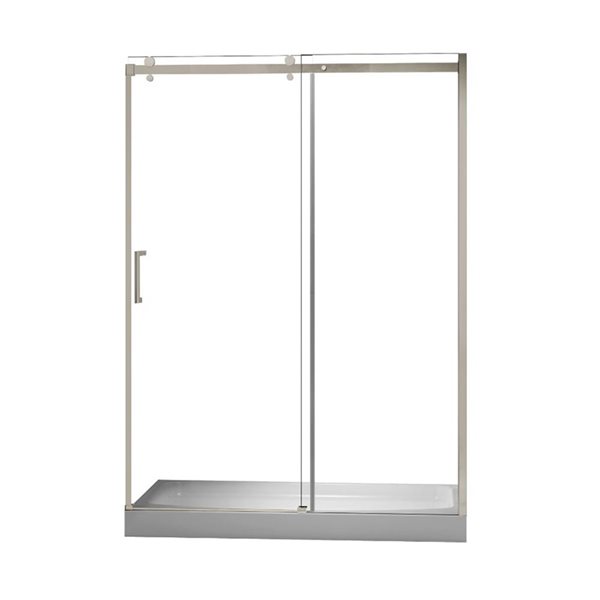 Agua Canada CLD 60-in Brushed Nickel Shower Door