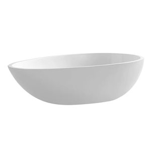 Agua Canada Foho 28 x 18-in Matte White Composite Oval Vessel Sink