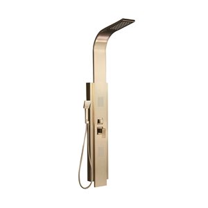 Agua Canada Cappo 55-in H Brushed Gold 3-Function Shower Column w/ 2 Body Jets