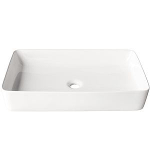 Vasque Futilo d'Agua Canada rectangle en porcelaine blanche brillante 25,6 x 15,75 po