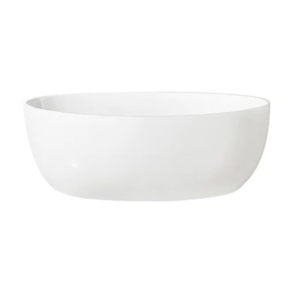 Agua Canada Bradley 73-in Glossy White Acrylic Oval Freestanding Bathtub w/ Centre Drain