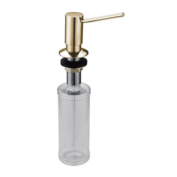 Agua Canada Brushed Gold Maximos Undermount Round Soap Dispenser