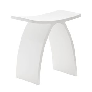 Agua Canada Deko 17 L x 9 W x 17-in H Matte White Corian Shower Stool