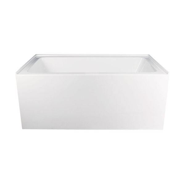 Agua Canada Brio 60-in Glossy White Acrylic Rectangle Right Alcove Bathtub