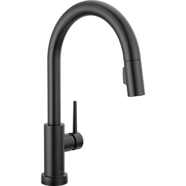 DELTA Trinsic Single Handle Pull-Down Kitchen Faucet Featuring Touch2O Technology - Matte Black