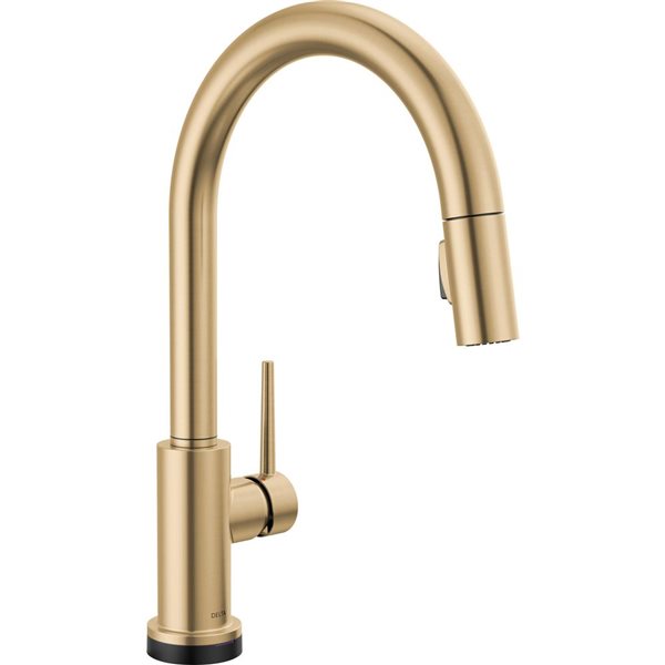 DELTA Trinsic Single Handle Pull-Down Kitchen Faucet Featuring Touch2O Technology - Champagne Bronze