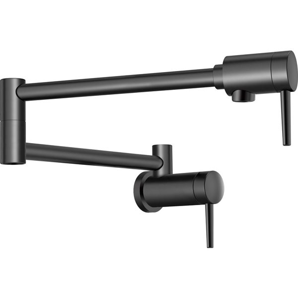 DELTA Contemporary Wall Mount Pot Filler Faucet - Matte Black