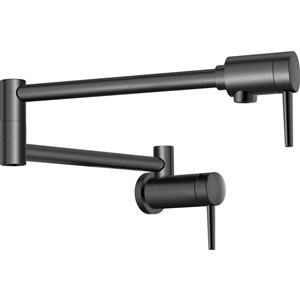 DELTA Contemporary Wall Mount Pot Filler Faucet - Matte Black