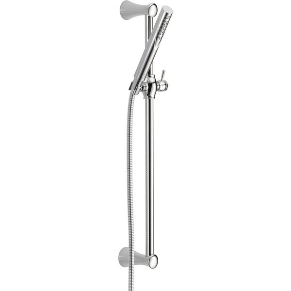 DELTA Premium Single-Setting Slide Bar Round Hand Shower - Chrome