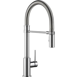 DELTA Trinsic Single Handle Pull-down Kitchen Faucet with Spring Spout - Polished Chrome