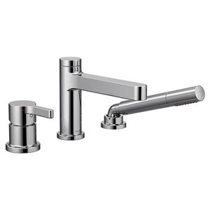 MOEN Vichy 2-Handle Deck Mount Chrome Roman Tub Faucet with Hand Shower - Valve Sold Separately