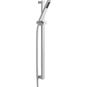 DELTA Premium Single-Setting Slide Bar Rectangle Hand Shower - Chrome