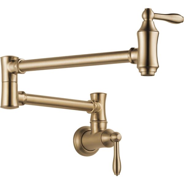 DELTA Traditional Wall Mount Pot Filler Faucet - Champagne Bronze