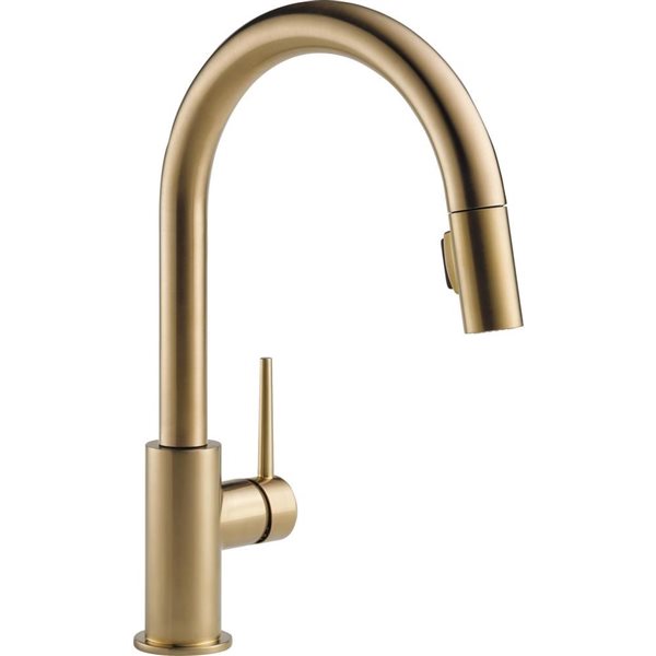 Robinet mitigeur de cuisine Trinsic DELTA à bec rétractable, bronze champagne