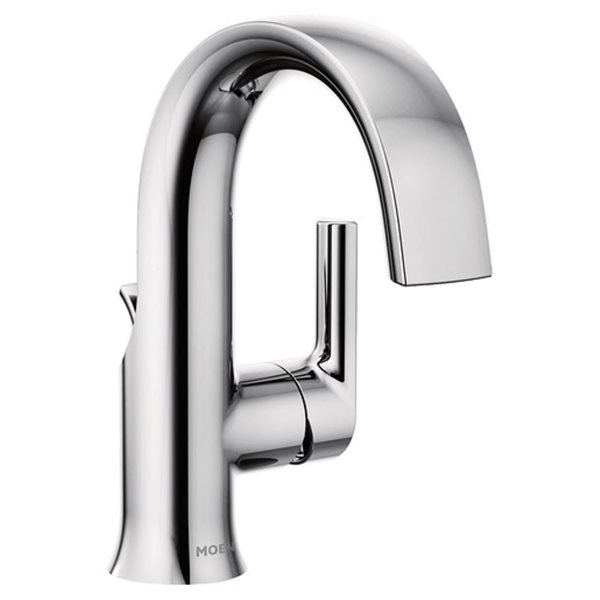 MOEN Doux Single Hole Bathroom Sink Faucet Chrome - Drain and Valve Included