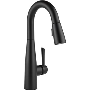 DELTA Essa Single Handle Pull-Down Bar/Prep Faucet - Matte Black