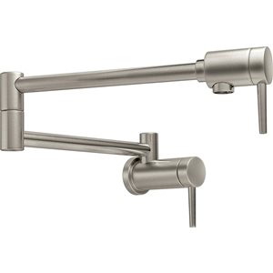 DELTA Contemporary Wall Mount Pot Filler Faucet - Stainless Steel