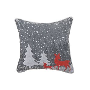 iH casadécor Tapestry Cushion Reindeer and Tree 18 X 18 - Set of 2