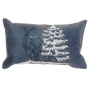 Coussin en polyester iH casadécor Renne et Arbre 12 X 20 - Lot de 2