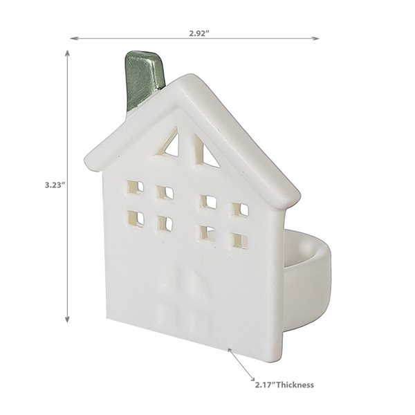 iH casadécor Ceramic House Tea Light Holder - Set of 3