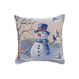 Coussin Tapisserie iH casadécor Bonhomme de Neige 18 X 18 - Lot de 2