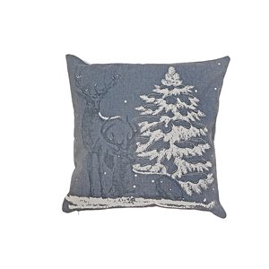 iH casadécor Polyester Cushion Reindeer And Tree 18 X 18 - Set of 2