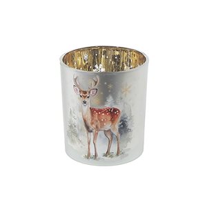 iH casadécor Glass Candleholder Deer Large - Set of 2